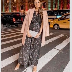 Anthropologie Eva Franco Metallic Multicolor Dot Wide Leg Jumpsuit Size 6